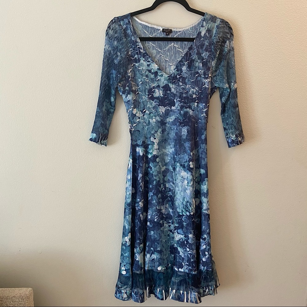 Komarov Blue Crinkle Dress